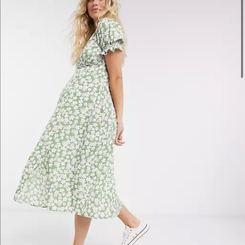 ASOS Floral Green Maternity Dress